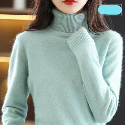 Women's 100% Pure Cashmere Turtleneck Sweater for Cold Weather
