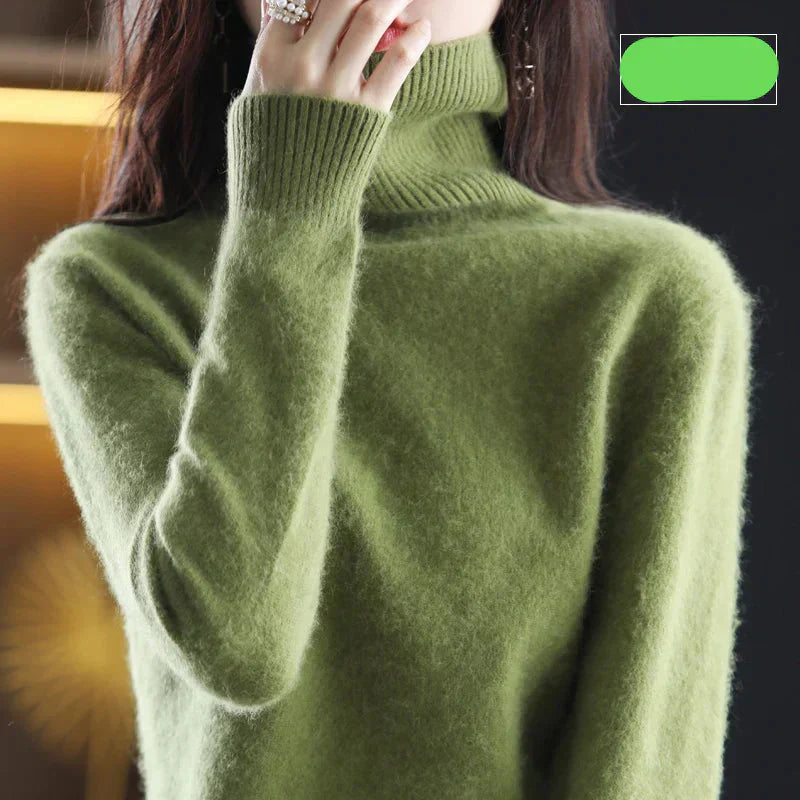 Women's 100% Pure Cashmere Turtleneck Sweater for Cold Weather