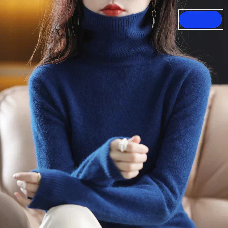Women's 100% Pure Cashmere Turtleneck Sweater for Cold Weather