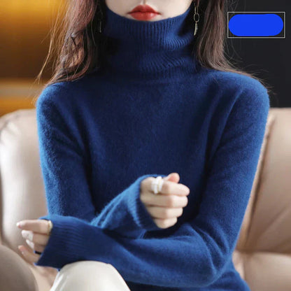 Women's 100% Pure Cashmere Turtleneck Sweater for Cold Weather