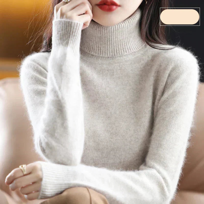 Women's 100% Pure Cashmere Turtleneck Sweater for Cold Weather