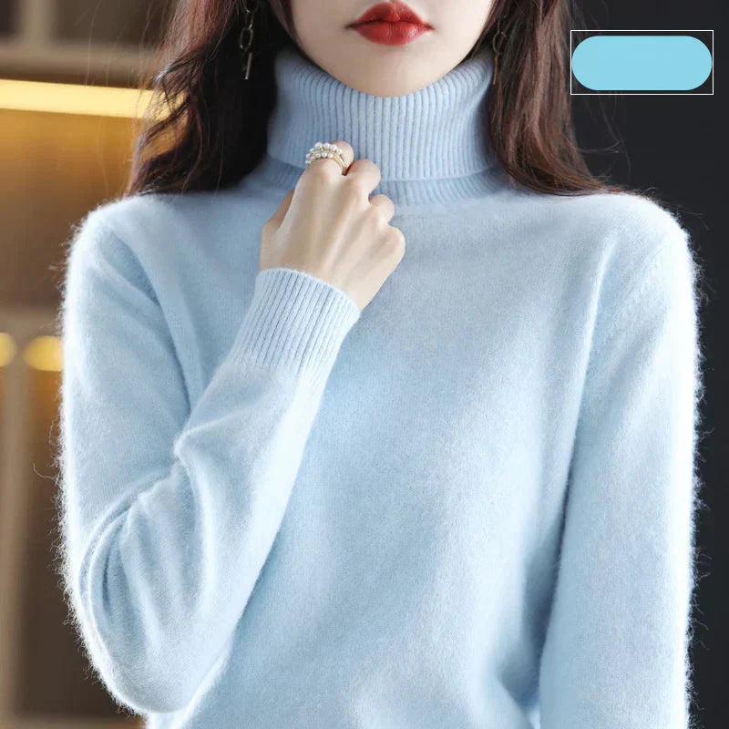 Women's 100% Pure Cashmere Turtleneck Sweater for Cold Weather