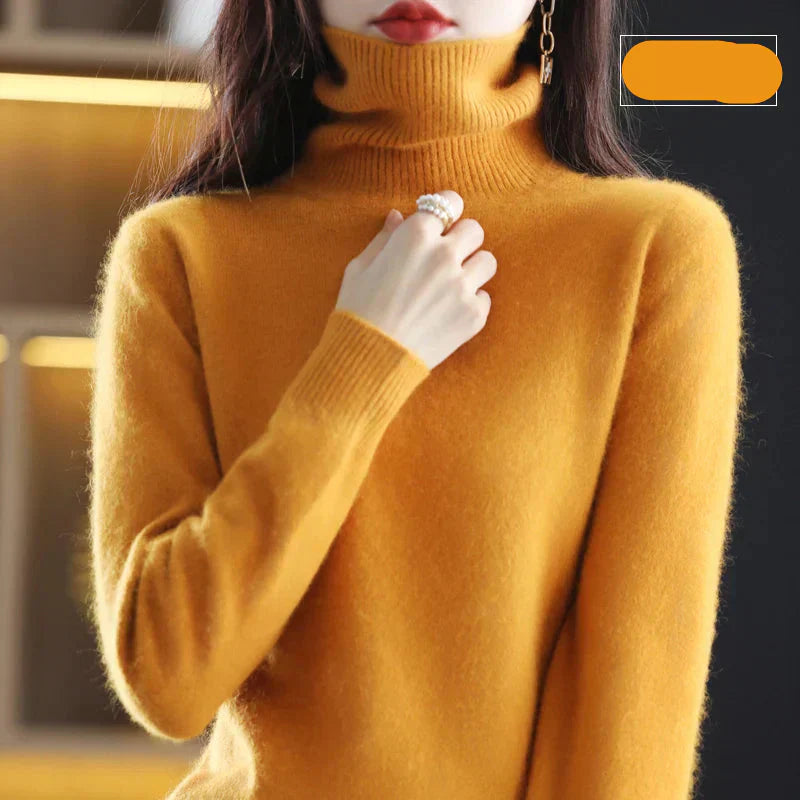Women's 100% Pure Cashmere Turtleneck Sweater for Cold Weather