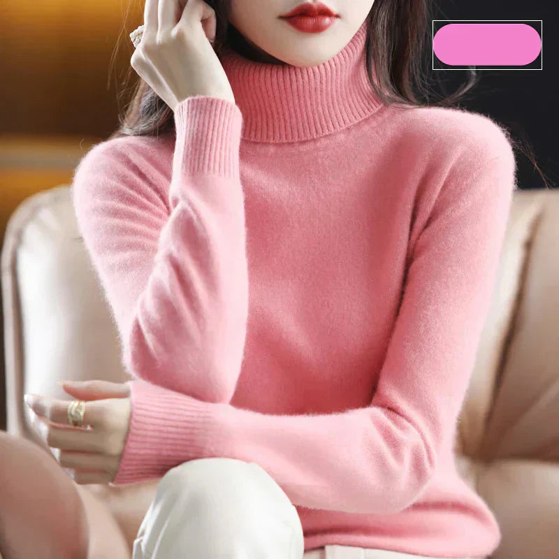 Women's 100% Pure Cashmere Turtleneck Sweater for Cold Weather