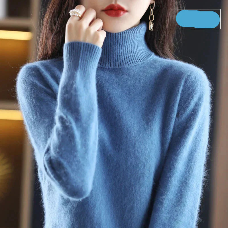 Women's 100% Pure Cashmere Turtleneck Sweater for Cold Weather