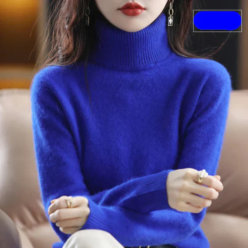 Women's 100% Pure Cashmere Turtleneck Sweater for Cold Weather