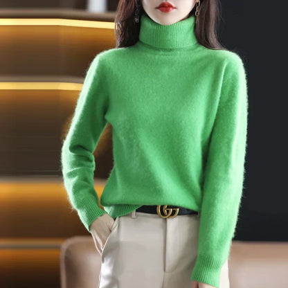 Women's 100% Pure Cashmere Turtleneck Sweater for Cold Weather