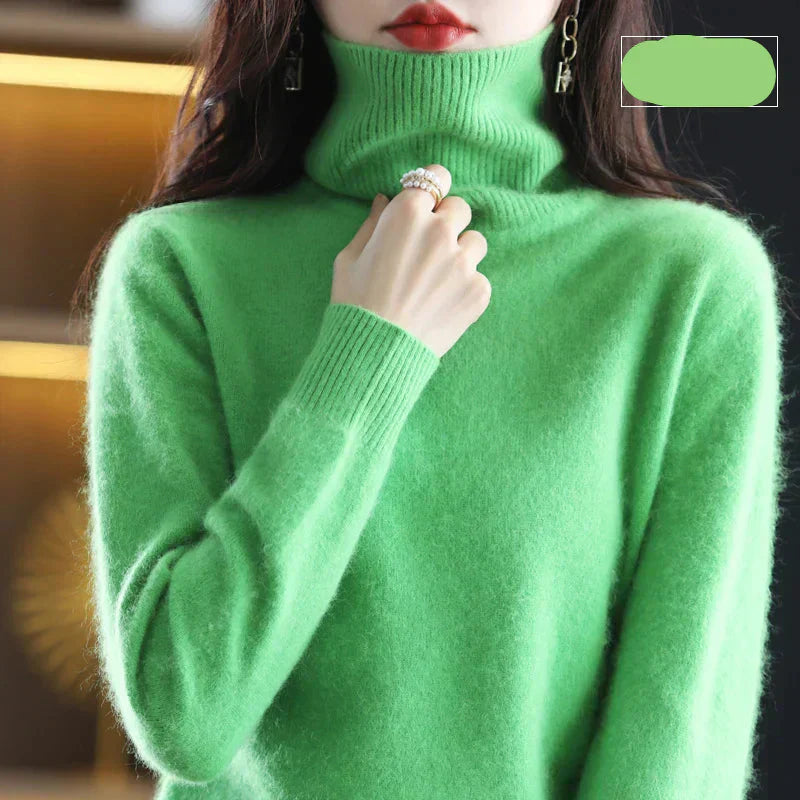 Women's 100% Pure Cashmere Turtleneck Sweater for Cold Weather
