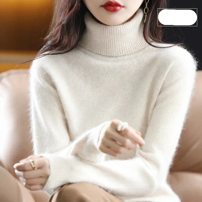 Women's 100% Pure Cashmere Turtleneck Sweater for Cold Weather