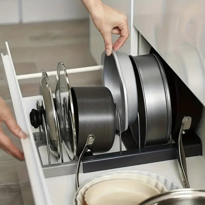 Expandable Pot and Pans Organizer Rack