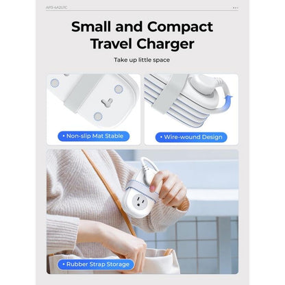 🔌7 in 1 Travel Power Strip, 4 Outlets 2 USB Ports