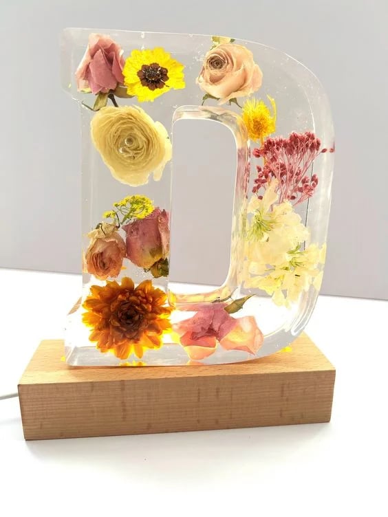 🌸Handmade Floral Resin Home Decor/ Night Light