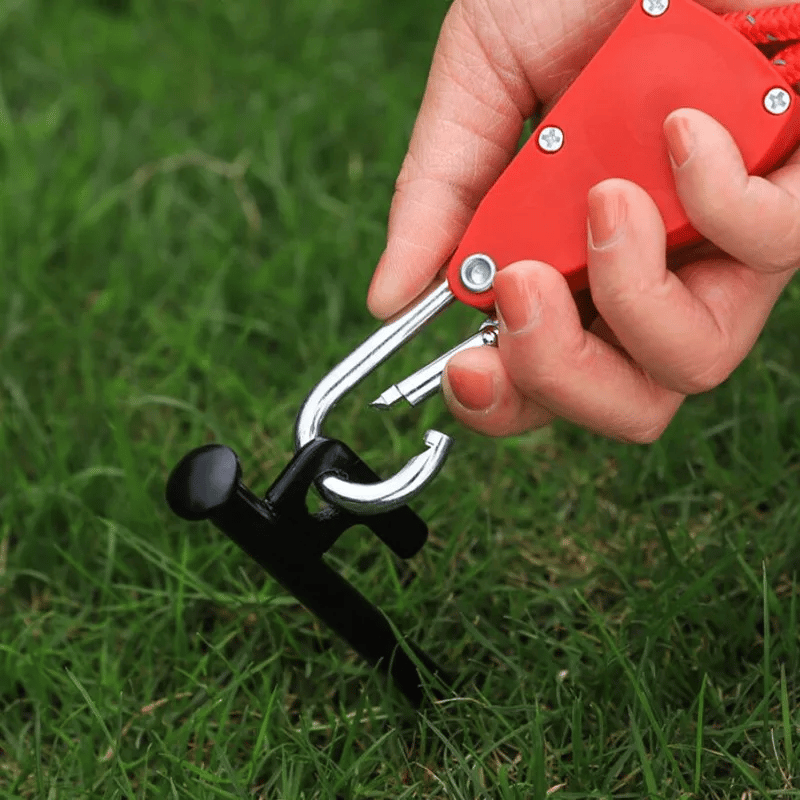 💥Outdoor Windproof RopeCamping Wind Rope Pulley Tie Down Strap with Carabiner, 4M Durable Nylon Rope💥