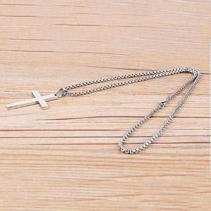 FAITHLINE NECKLACE – Classic men's necklace with stainless steel cross pendant