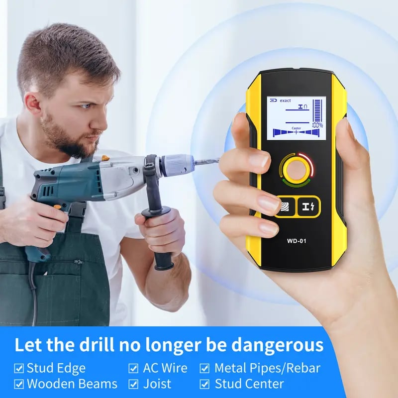 Precision Metal Detector Wall Scanner with Positioning Hole