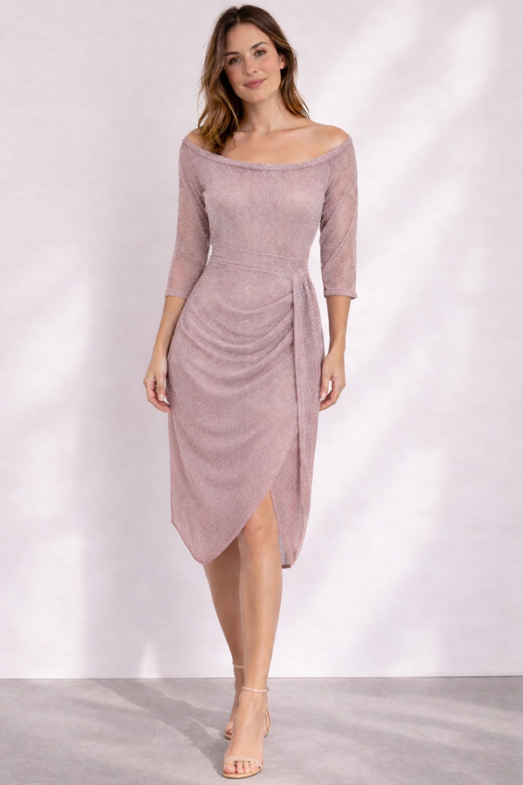 Niki | Elegant Off-Shoulder Wrap Midi Dress