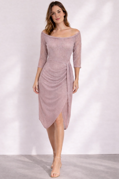 Niki | Elegant Off-Shoulder Wrap Midi Dress