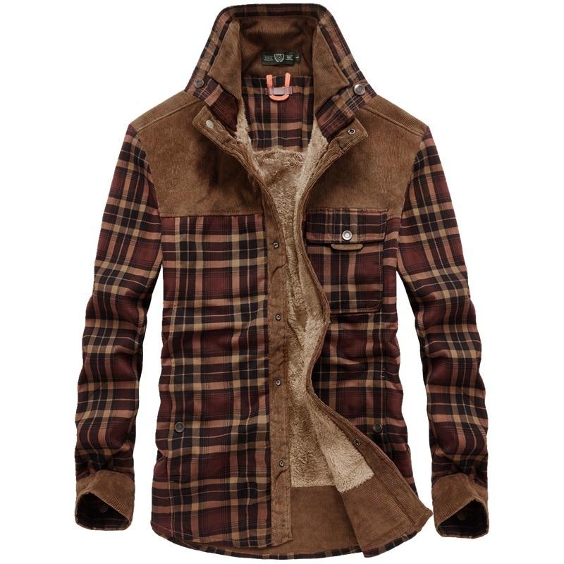 Men's Plaid Lined Shirt Jacket