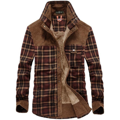 Men's Plaid Lined Shirt Jacket