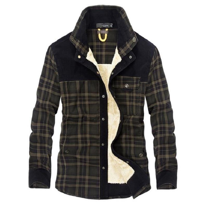 Men's Plaid Lined Shirt Jacket