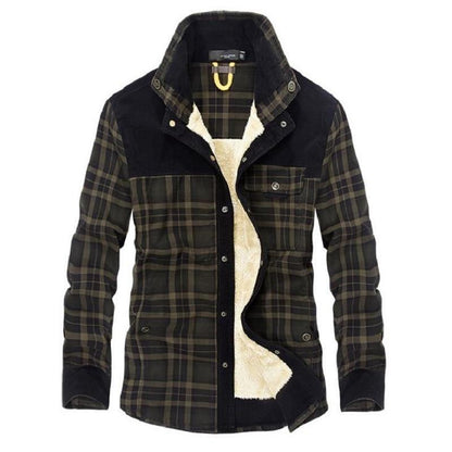 Men's Plaid Lined Shirt Jacket