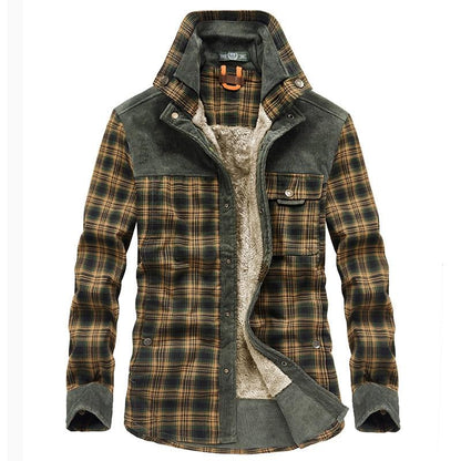 Men's Plaid Lined Shirt Jacket