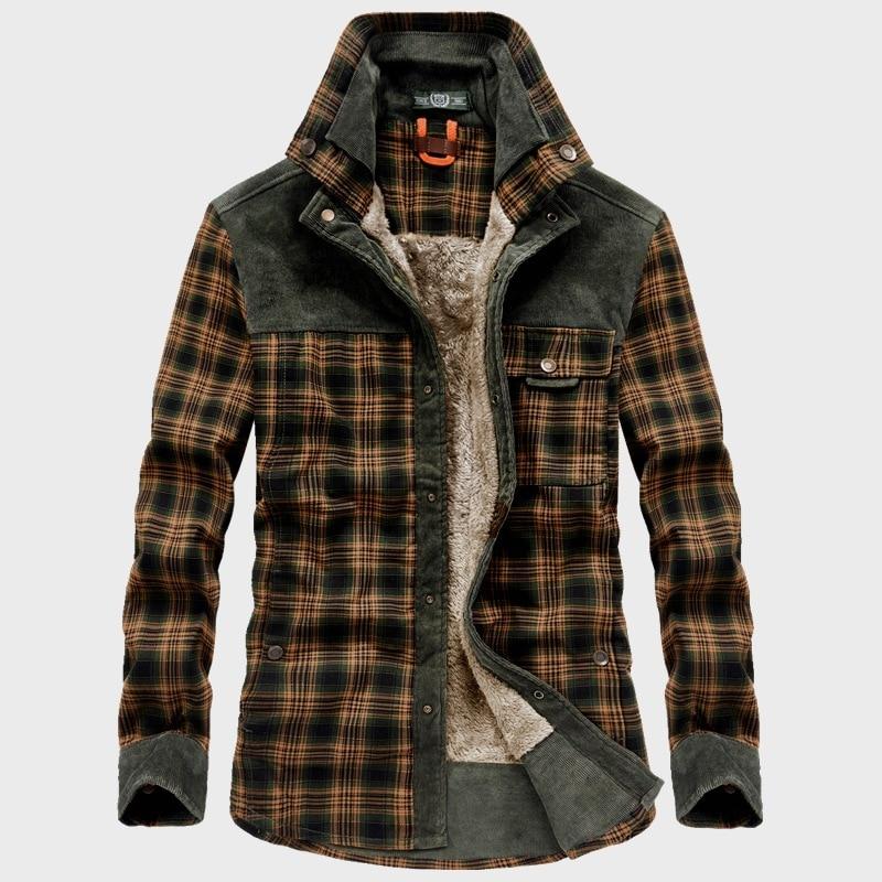 Men's Plaid Lined Shirt Jacket