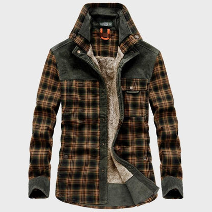 Men's Plaid Lined Shirt Jacket