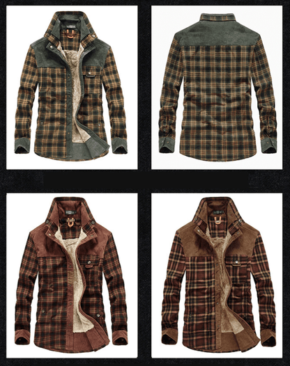 Men's Plaid Lined Shirt Jacket