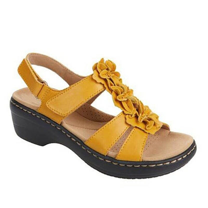 Flower Wedge Sandals