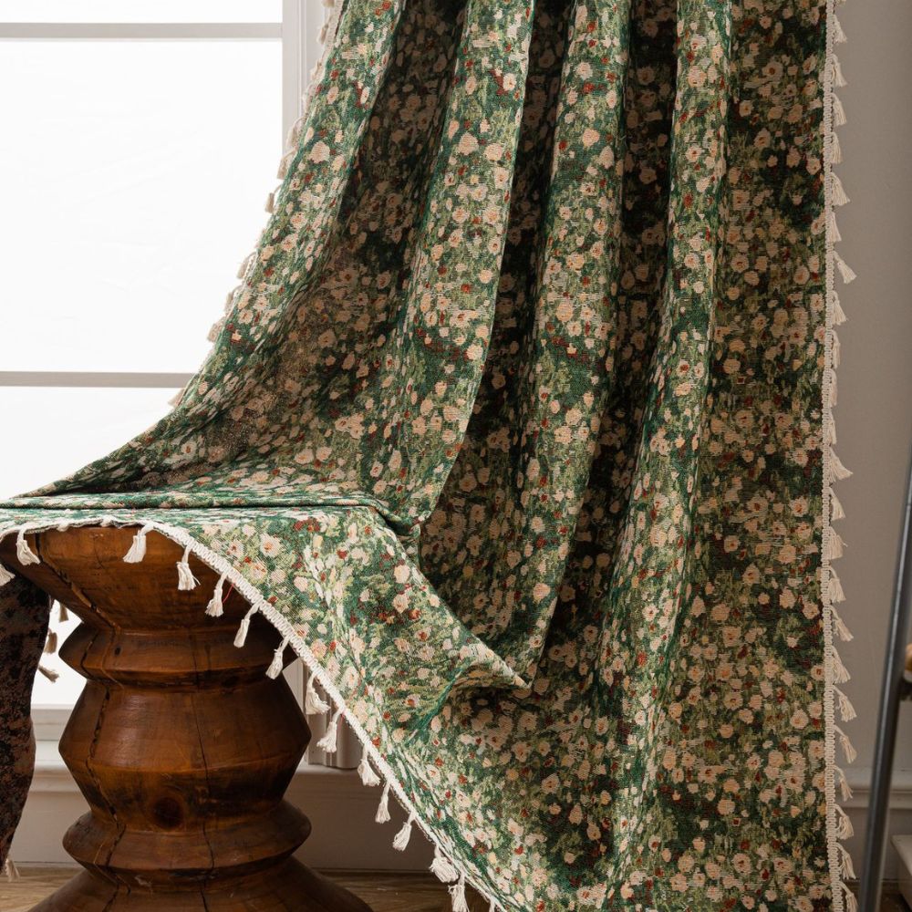 Floral Tapestry Curtain - Vintage French Style