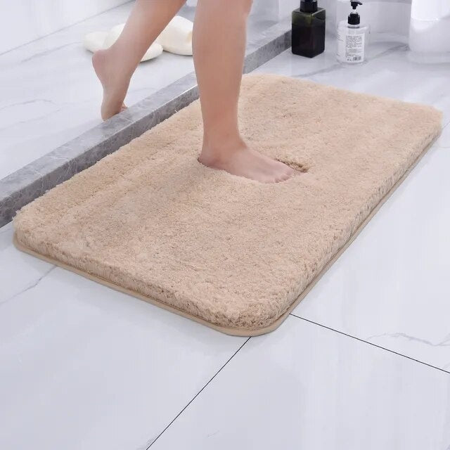 Plush Shag Bath Mat with Non-Slip Back