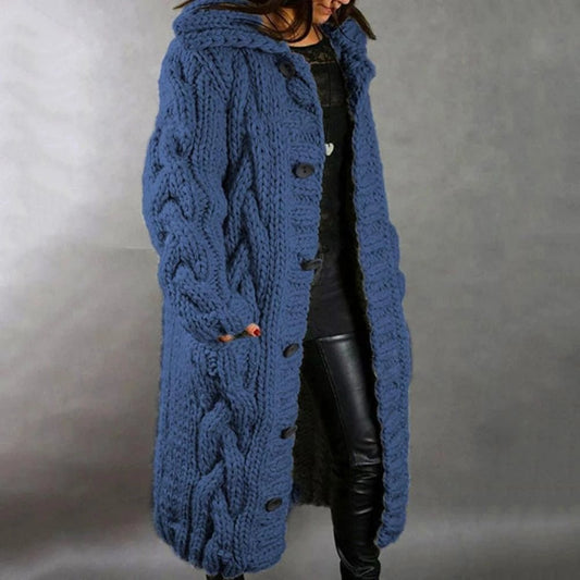 Niki | Cozy Cable Knit Long Coat