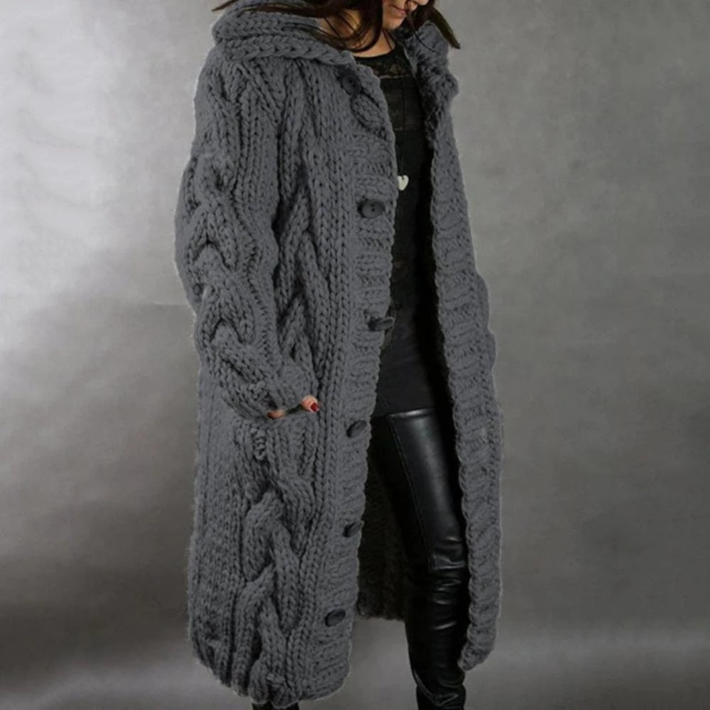 Niki | Cozy Cable Knit Long Coat