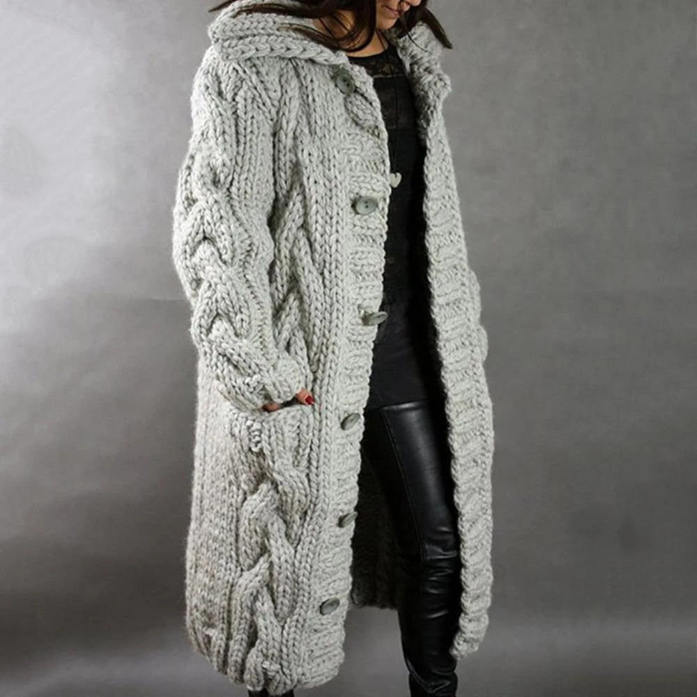 Niki | Cozy Cable Knit Long Coat