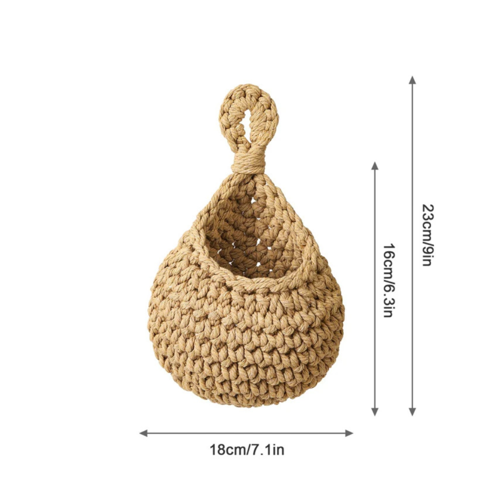 Jute Boho Wall Basket Organizer
