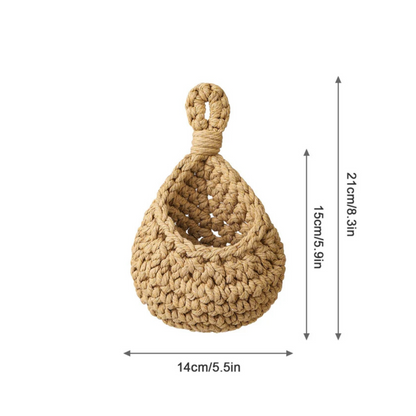 Jute Boho Wall Basket Organizer
