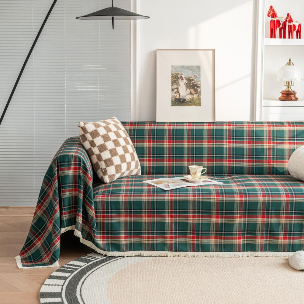 Cottage Plaid Sofa Throw