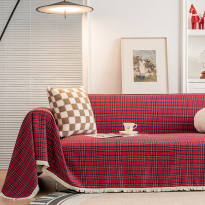 Cottage Plaid Sofa Throw