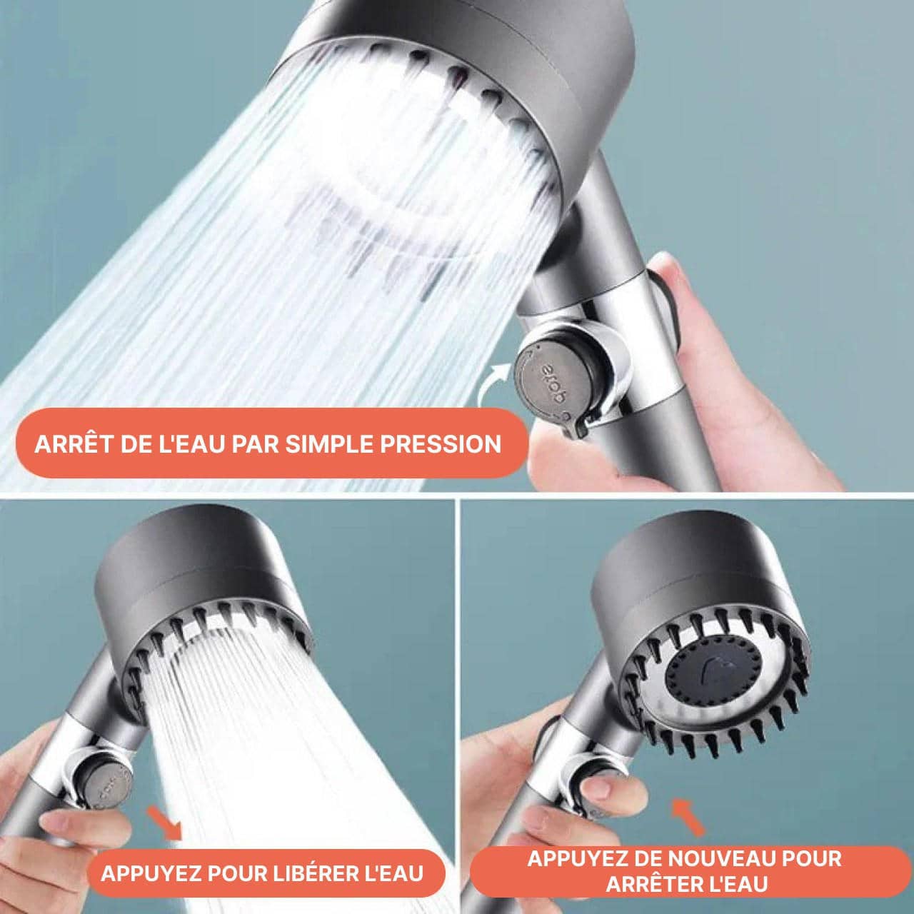 High Pressure Economic Shower Head 4 In 1