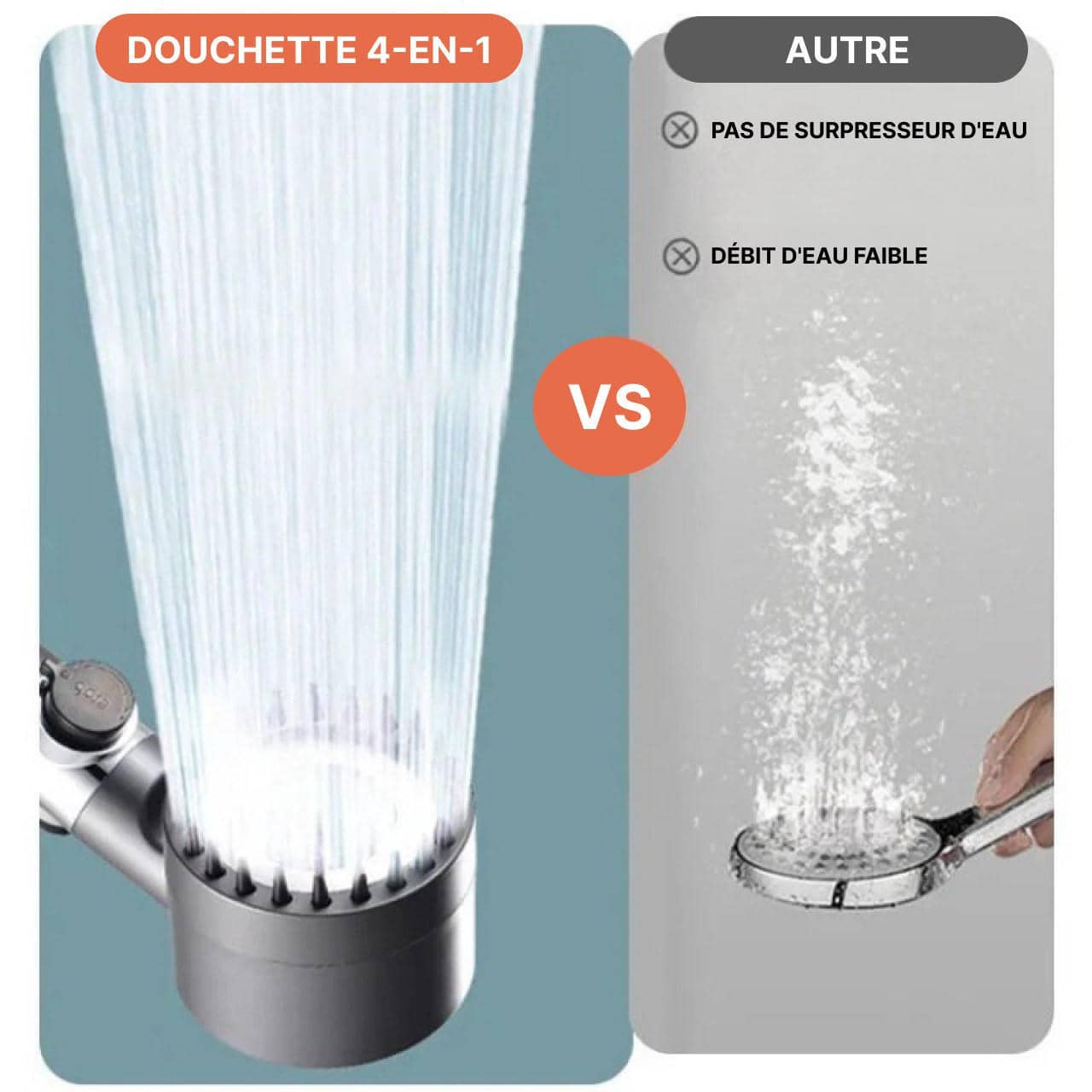 High Pressure Economic Shower Head 4 In 1