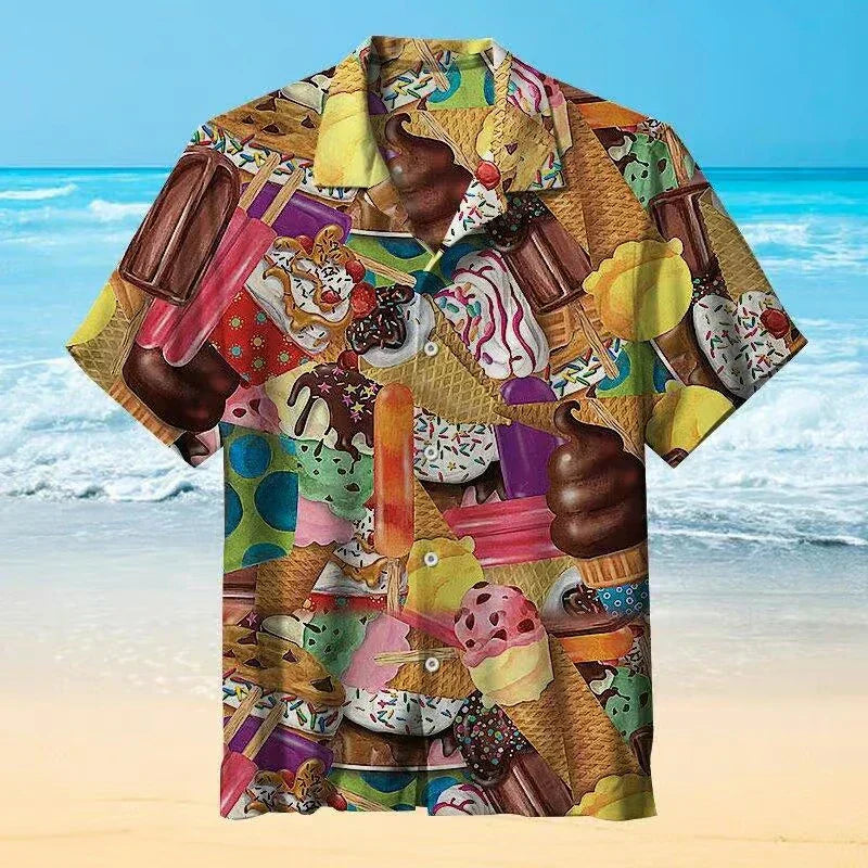 Playful Summer Ice Cream Print Shirt