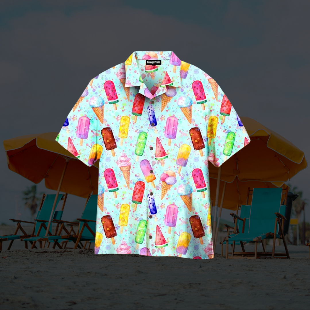 Playful Summer Ice Cream Print Shirt