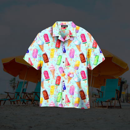 Playful Summer Ice Cream Print Shirt