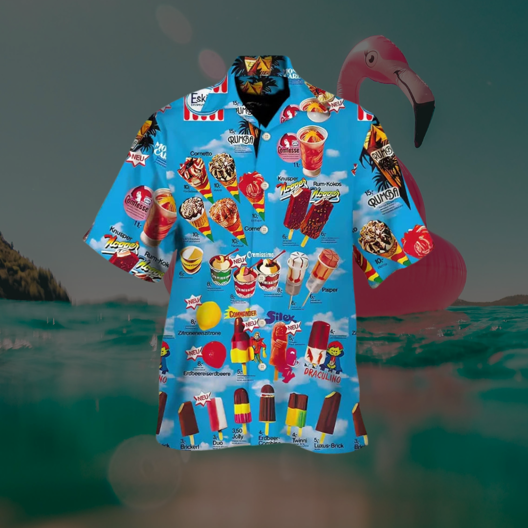 Playful Summer Ice Cream Print Shirt