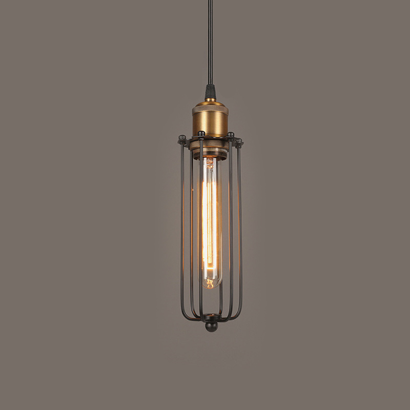 Vintage Cage Pendant Light – Industrial Style Hanging Lamp
