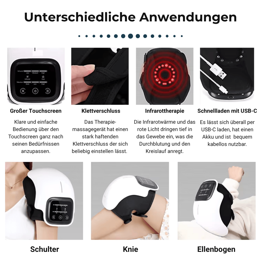 3-in-1 knee therapy device – wireless infrared, laser & vibration therapy