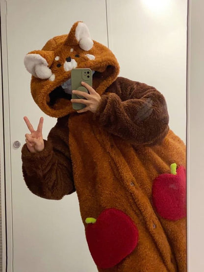 Cute Red Panda Hooded Pajama Set