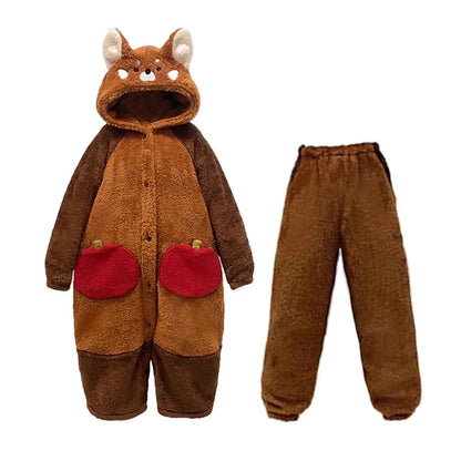 Cute Red Panda Hooded Pajama Set