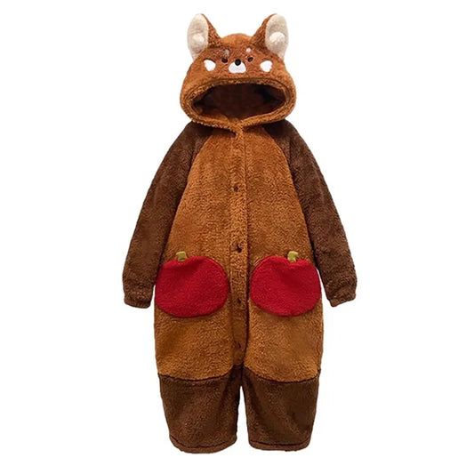 Cute Red Panda Hooded Pajama Set